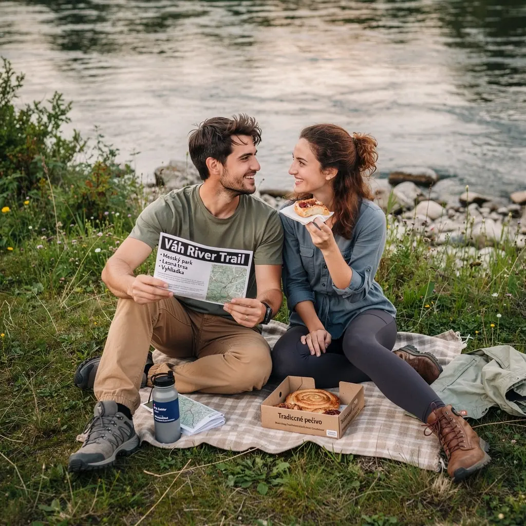 Krajinný pohľad na Malé Karpaty s cestou vinúcou sa cez lesy.